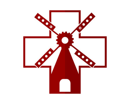 medical windmill barn farmhouse dutch image vector icon silhouette