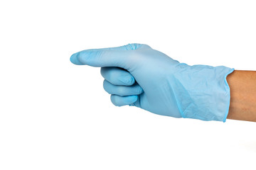 Doctor hand glove shows pretend to catch