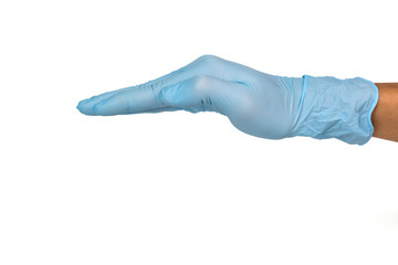 Doctor hand glove shows