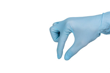 Doctor hand glove shows pretend to catch