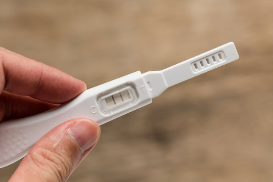 Hand Holding Pregnancy Test