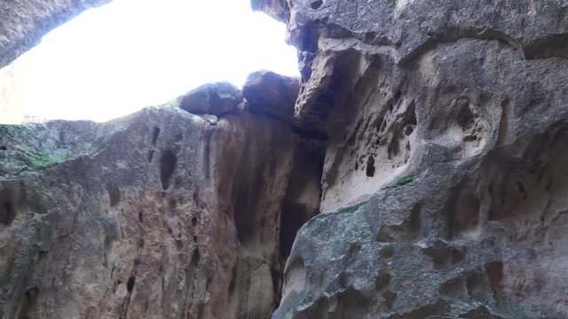 Gobustan is the national reserve of Azerbaijan. Petroglyphs of the ancient inhabitants of the planet. Ancient rock carvings, wild mountain landscapes, mountains and tourists.