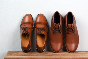 Vintage fashion leather men shoes luxury design.