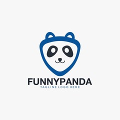 panda icon logo design vector