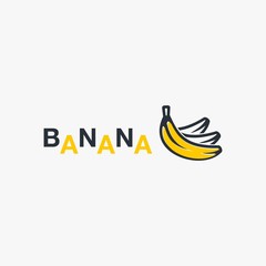 banana fruit icon logo vector