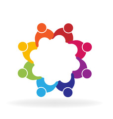 Group of 7 teamwork players icon