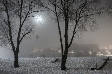 Foggy night, Norway