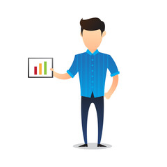 young business man show finance phone