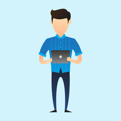 young business man using  laptop