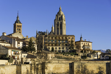 Fototapeta na wymiar View of the city of Segovia Spain