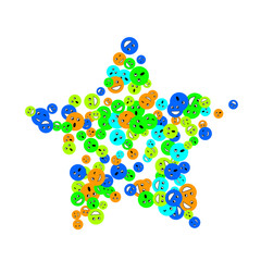 Vector Confetti Background Pattern. Element of design. Colored emoticons on a white background