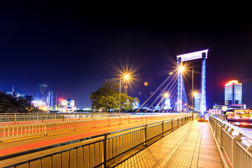 Ningbo city architecture landscape night view