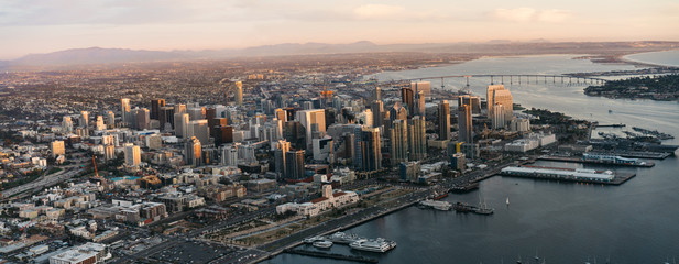 San Diego skyline from bird's eye view