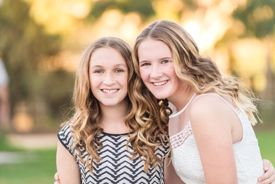 pretty teens with curled hair