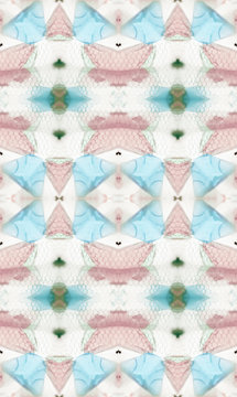 Pink, pale blue and tiny hearts inside kaleidoscope