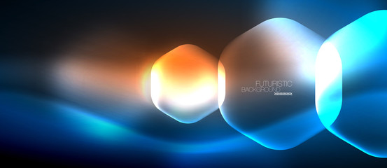 Neon hexagon background