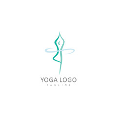 yoga abstract logo people still in pose yoga illustration logo for healthy life