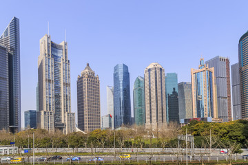 Fototapeta na wymiar City Building Shanghai Lujiazui
