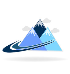 Mountains and swooshes logo vector design