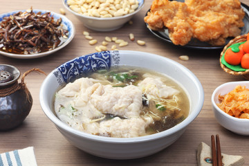 The big pork wonton soup- A popular Taiwan food 