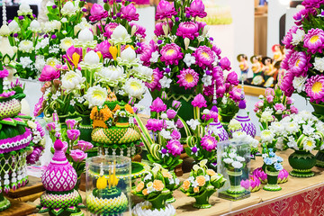 Cute Artificial pink lotus flowers or Water Lily.