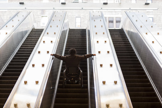 Escalator at subway station