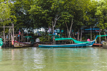 Fototapeta na wymiar Long Tail Boats in Phuket Island, Thailand