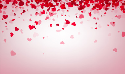 Fototapeta na wymiar Love valentine's background with pink hearts.