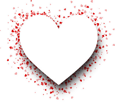 Heart shape background with red hearts.