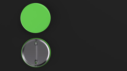 Blank green badge on black background