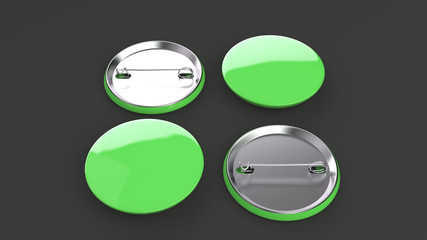 Blank green badge on black background