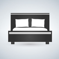 double bed, web icon. vector design