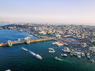 Fototapeta premium Galata Bridge aerial photography