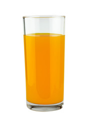 A glass of orange juice isolated on white background with clipping path