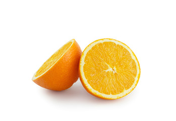 Isolated slice orange on white background with clipping path