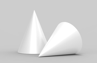 Birthday party hat for mock up design.white blank 3d render illustration.
