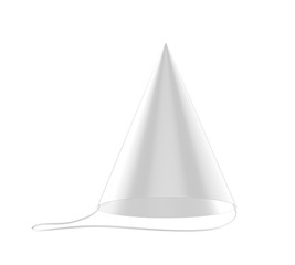 Birthday party hat for mock up design.white blank 3d render illustration.