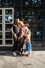 beautiful young family with ice cream