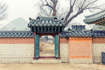 Beautiful park in Korea in autumn