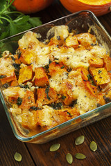 Chicken baked with pumpkin