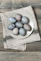 Natural dyed grey Easter eggs