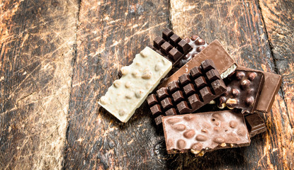 Different chocolate bars.