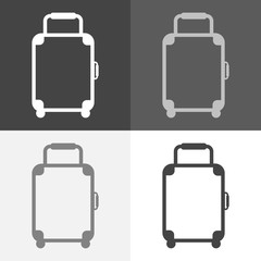 Vector set baggage icon. luggage illustration  icon on white-grey-black color.