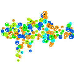 Vector Confetti Background Pattern. Element of design. Colored emoticons on a white background