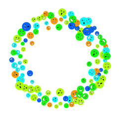 Vector Confetti Background Pattern. Element of design. Colored emoticons on a white background