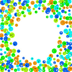 Vector Confetti Background Pattern. Element of design. Colored emoticons on a white background