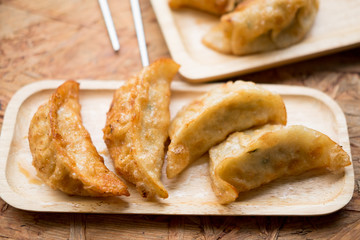 Deep fried gyoza crispy