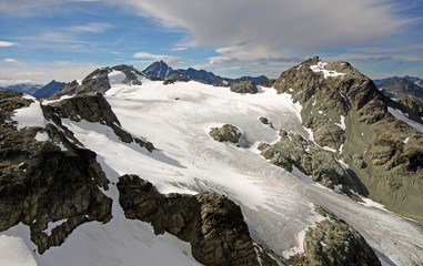 Train Glacier above the Semaphore Lakes Basin near Pemberton, British Columbia, Canada.