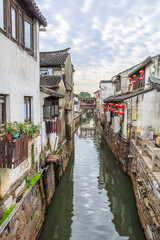Fototapeta na wymiar Jiangnan Water Village Suzhou Ancient Town Street