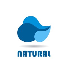 Abstract logo for business company. Natural water. Color Vector icon